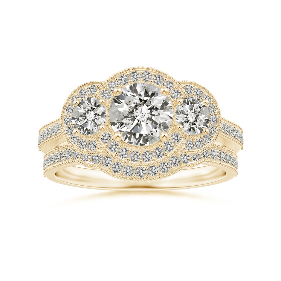1mm KI3 Aeon Vintage Inspired Diamond Contour Wedding Band with Milgrain in Yellow Gold side-3