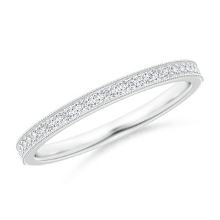 1.1mm GVS2 Aeon Vintage Style Pave-Set Diamond Wedding Band with Milgrain in 9K White Gold