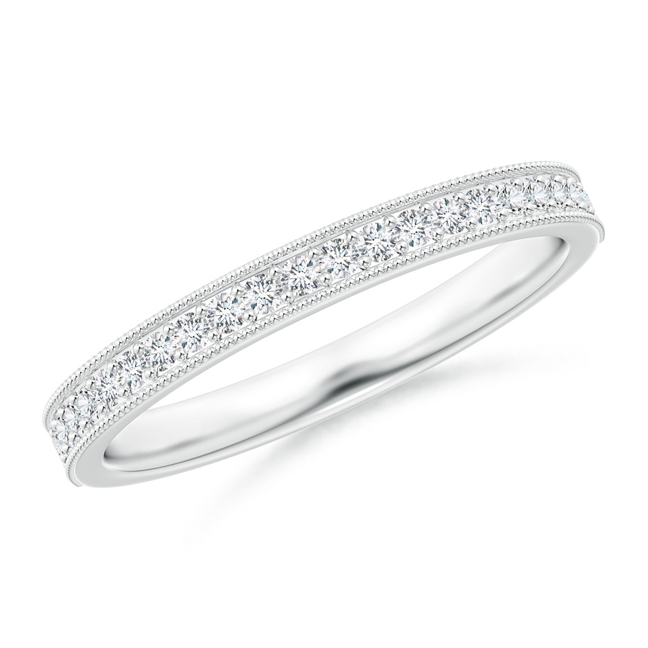 1.2mm GVS2 Aeon Vintage Style Pave-Set Diamond Wedding Band with Milgrain in White Gold 