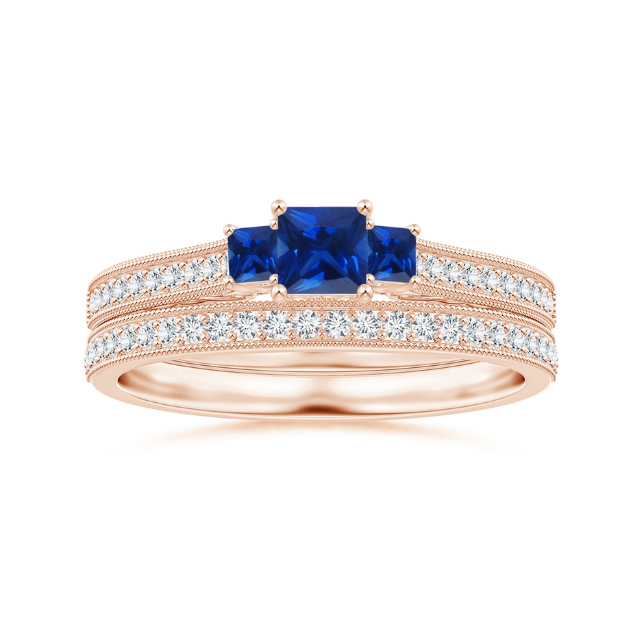 1.1mm GVS2 Aeon Vintage Style Half Eternity Wedding Band with Milgrain in Rose Gold side-3