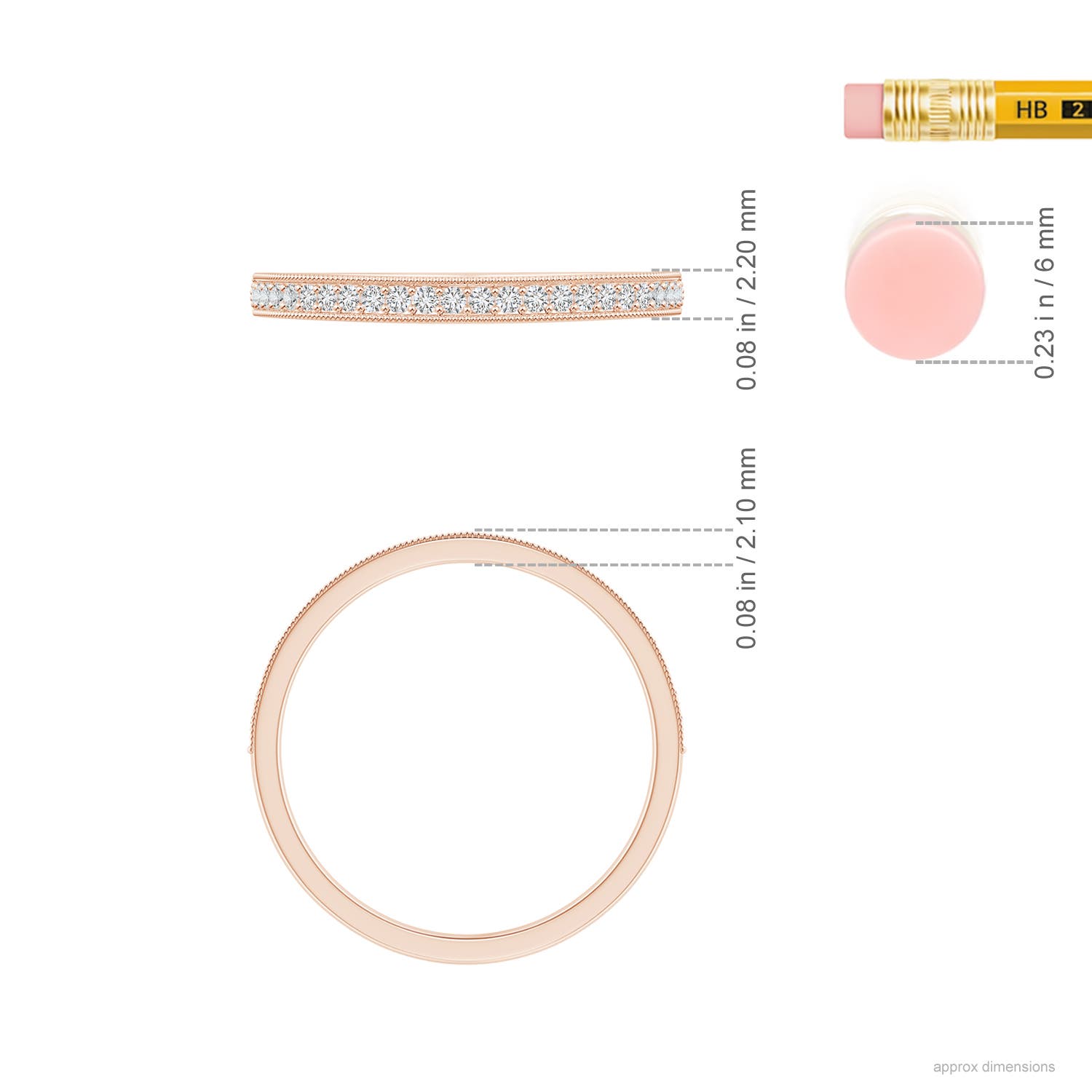 H, SI2 / 0.14 CT / 14 KT Rose Gold