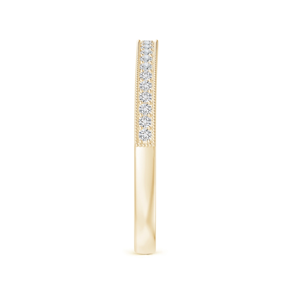 1.1mm HSI2 Aeon Vintage Style Half Eternity Wedding Band with Milgrain in Yellow Gold side-2