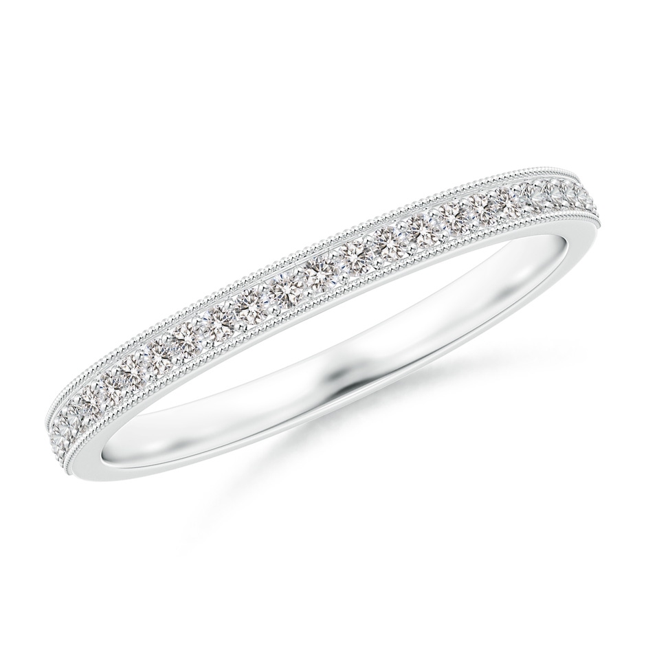 1.1mm IJI1I2 Aeon Vintage Style Half Eternity Wedding Band with Milgrain in 9K White Gold 