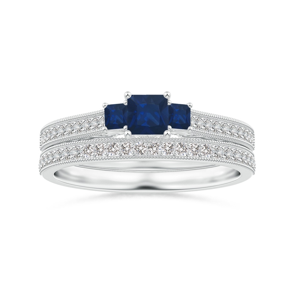 1.1mm IJI1I2 Aeon Vintage Style Half Eternity Wedding Band with Milgrain in 9K White Gold side-3