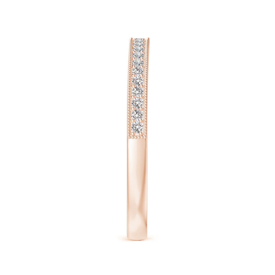 1.1mm IJI1I2 Aeon Vintage Style Half Eternity Wedding Band with Milgrain in Rose Gold side-2