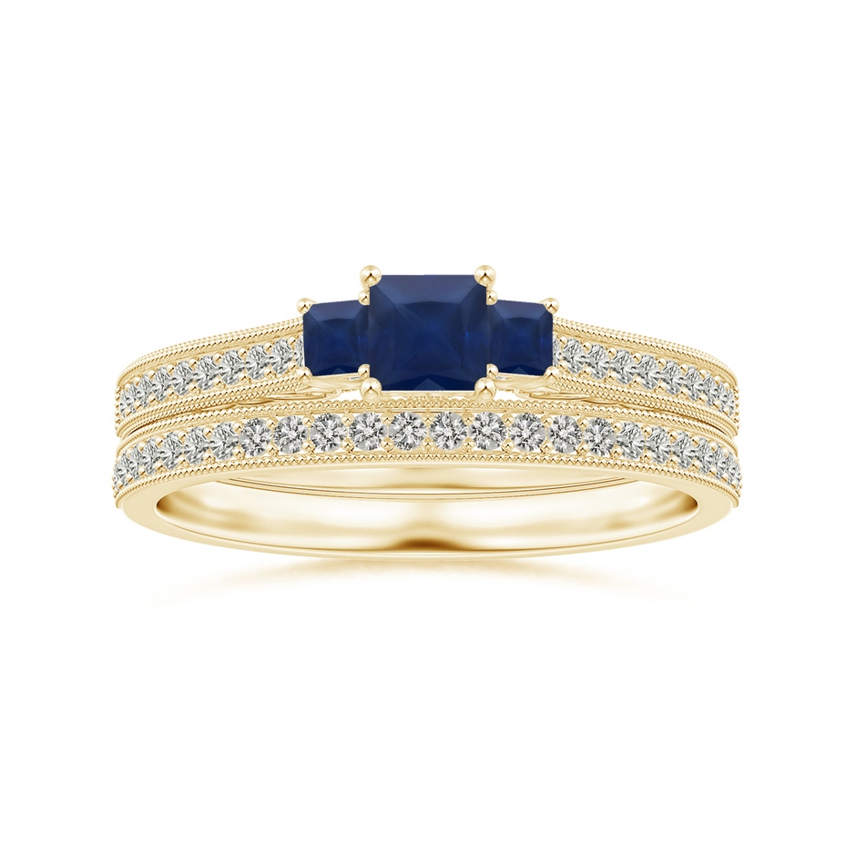 1.1mm KI3 Aeon Vintage Style Half Eternity Wedding Band with Milgrain in 18K Yellow Gold side-3