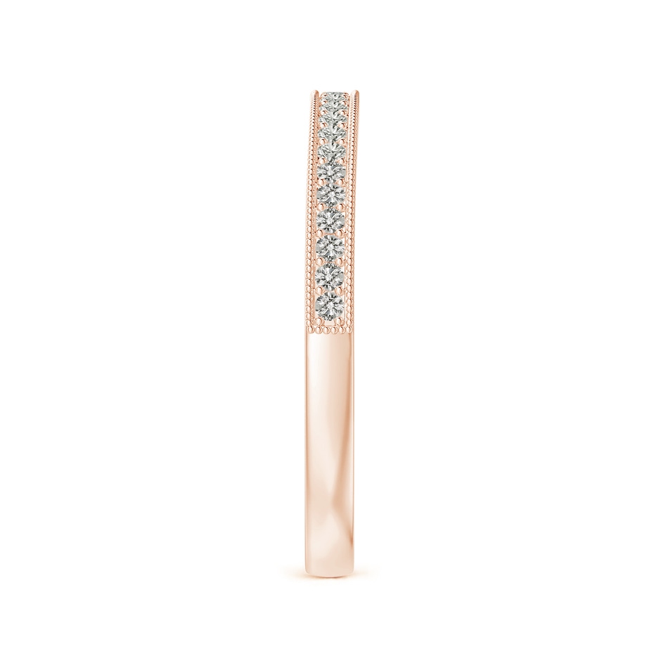 1.1mm KI3 Aeon Vintage Style Half Eternity Wedding Band with Milgrain in Rose Gold side-2