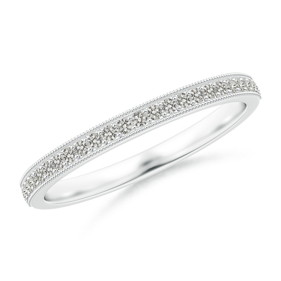 1.1mm KI3 Aeon Vintage Style Half Eternity Wedding Band with Milgrain in White Gold 