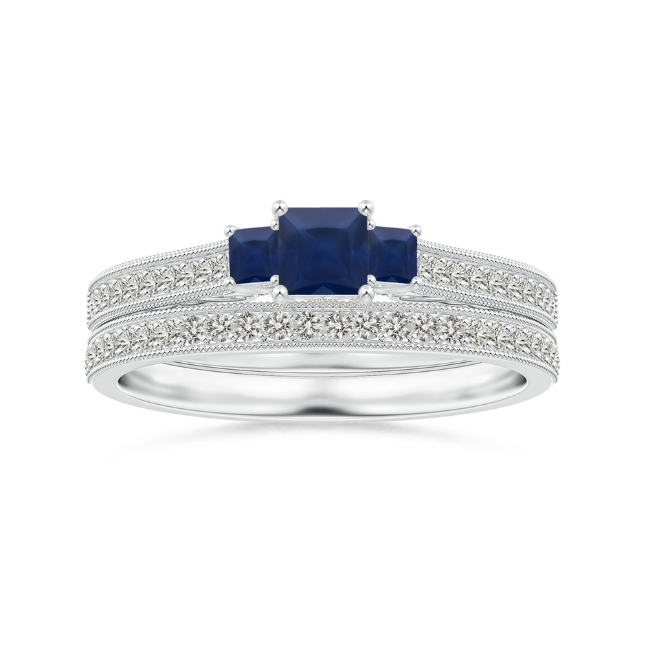 1.1mm KI3 Aeon Vintage Style Half Eternity Wedding Band with Milgrain in White Gold side-3