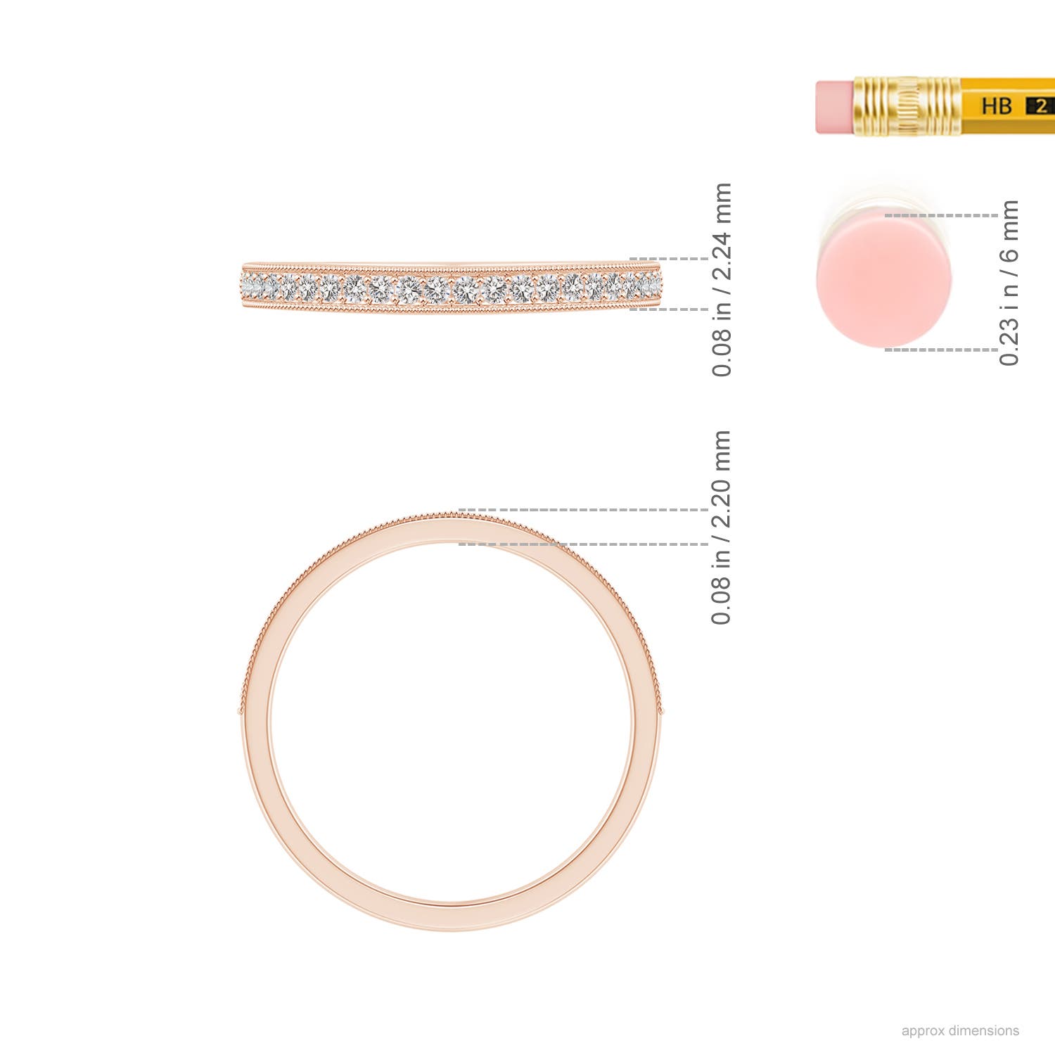 I-J, I1-I2 / 0.19 CT / 14 KT Rose Gold