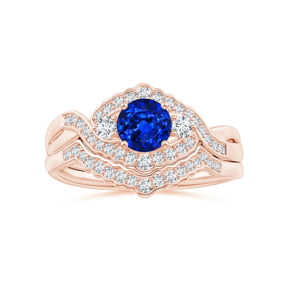 1.1mm GVS2 Aeon Vintage Style Diamond Contour Wedding Ring in 18K Rose Gold side 499