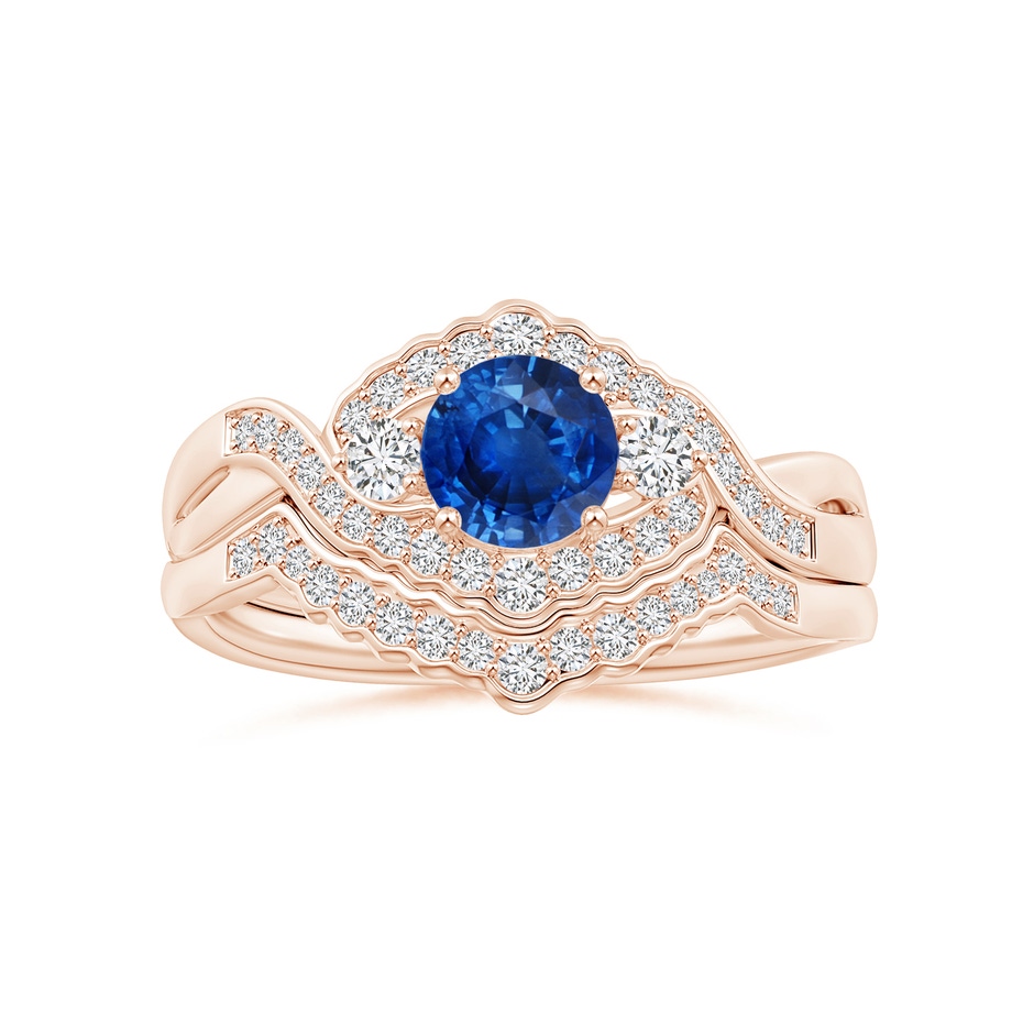 1.1mm HSI2 Aeon Vintage Style Diamond Contour Wedding Ring in Rose Gold side 499