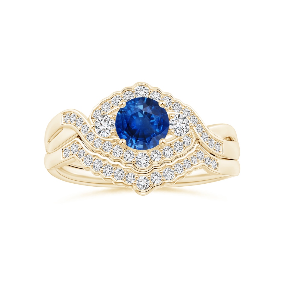 1.1mm HSI2 Aeon Vintage Style Diamond Contour Wedding Ring in Yellow Gold side 499