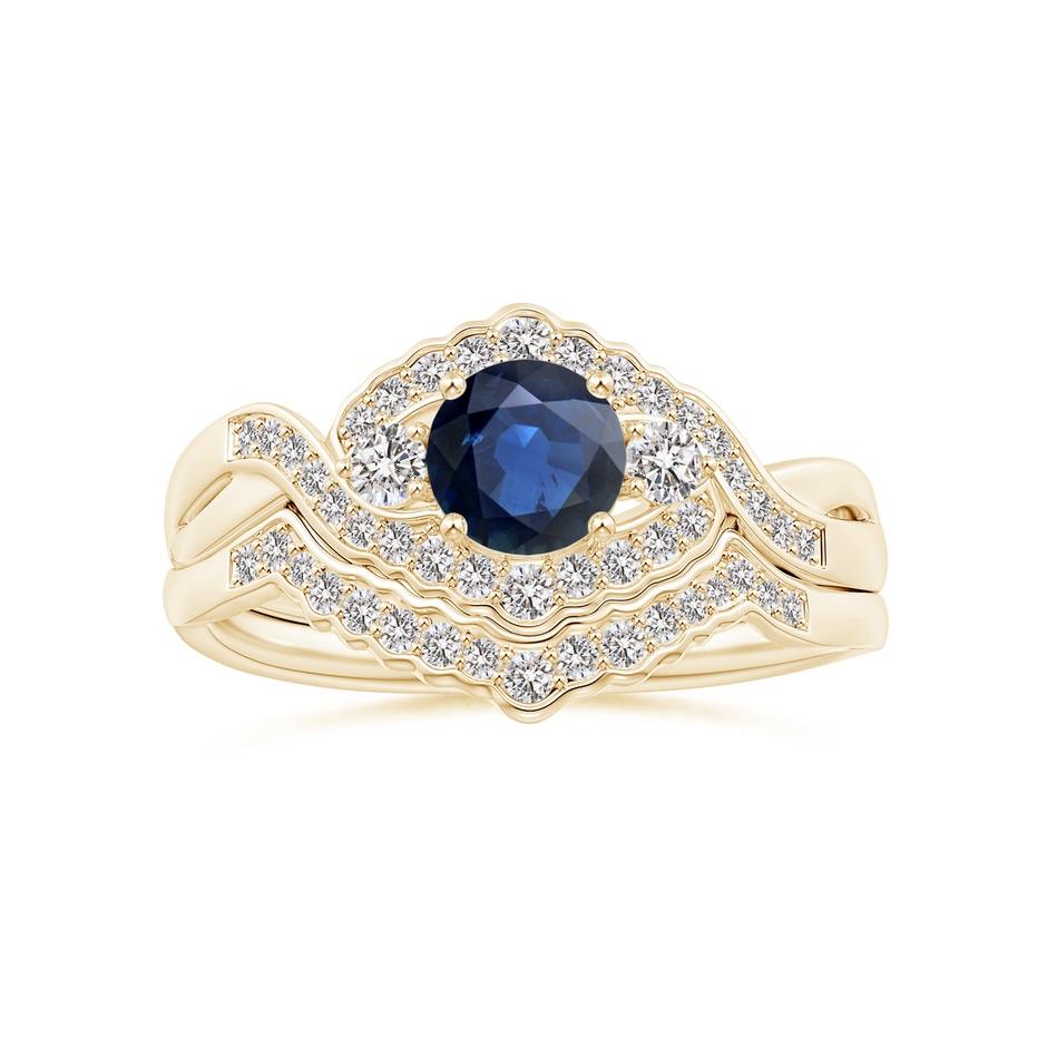 1.1mm IJI1I2 Aeon Vintage Style Diamond Contour Wedding Ring in Yellow Gold side 499