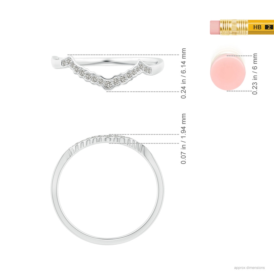 1.1mm KI3 Aeon Vintage Style Diamond Contour Wedding Ring in White Gold side 599