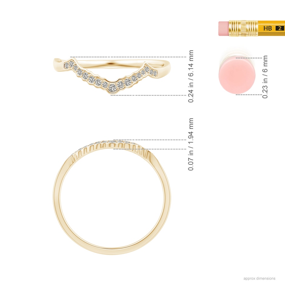 1.1mm KI3 Aeon Vintage Style Diamond Contour Wedding Ring in Yellow Gold side 599