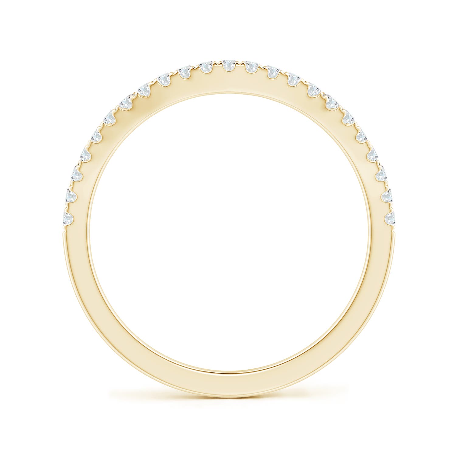 1.3mm GVS2 Aeon Vintage Inspired Diamond Contour Style Wedding Band in 18K Yellow Gold