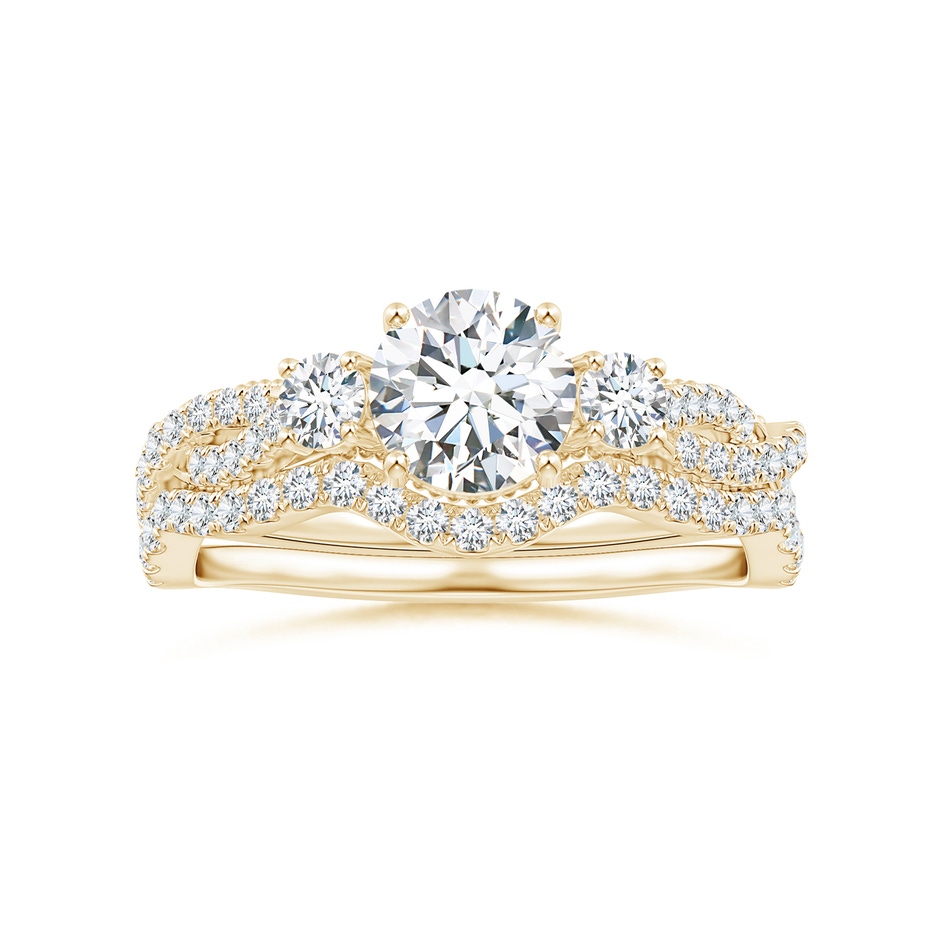 1.1mm GVS2 Aeon Vintage Inspired Diamond Contour Wedding Band in Yellow Gold side-3