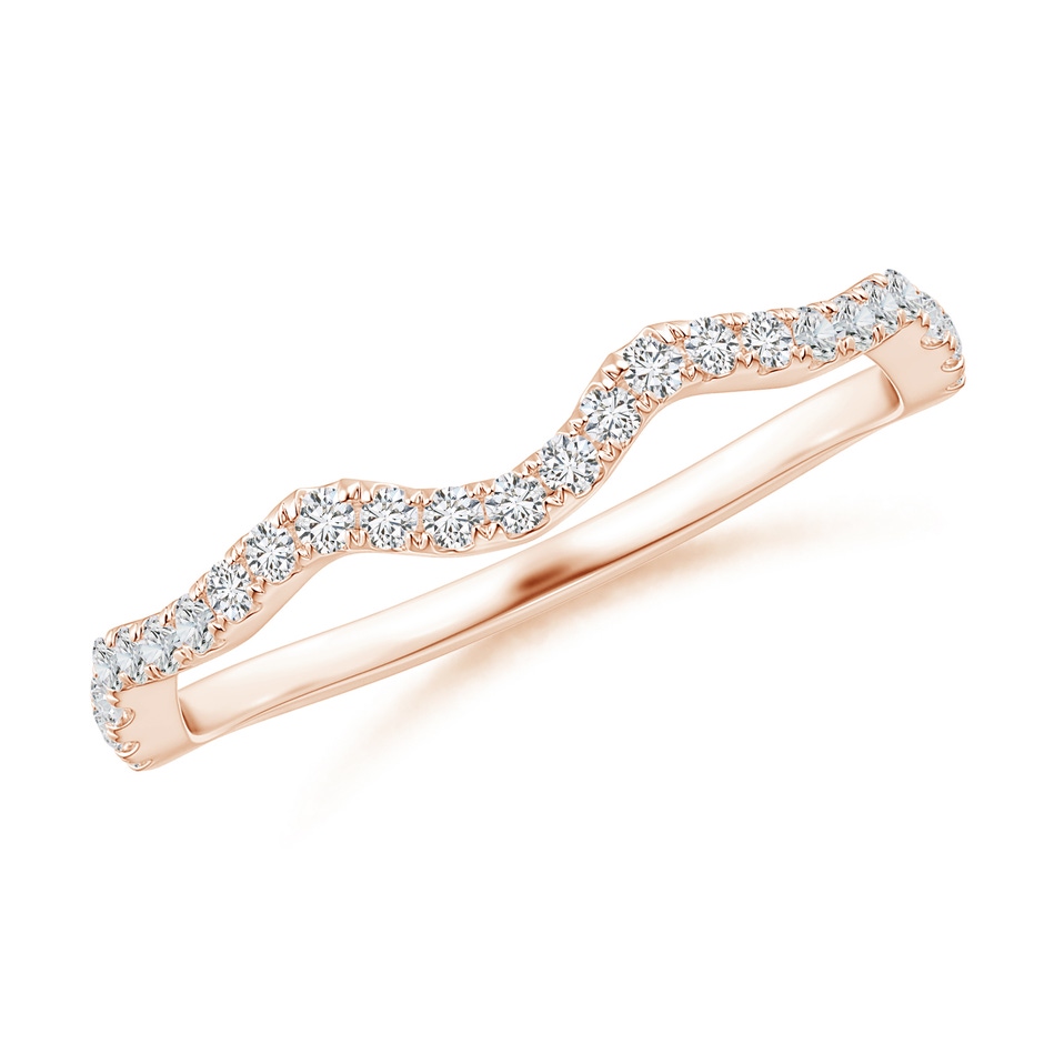 1.1mm HSI2 Aeon Vintage Inspired Diamond Contour Wedding Band in Rose Gold 