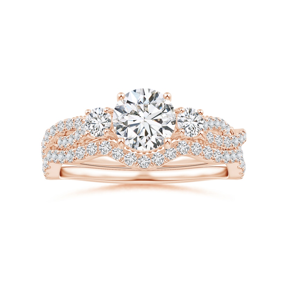 1.1mm HSI2 Aeon Vintage Inspired Diamond Contour Wedding Band in Rose Gold side-3