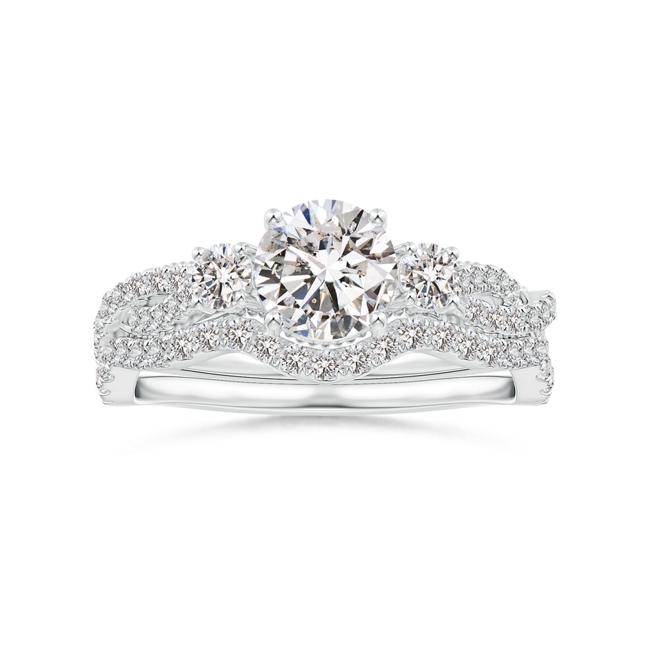 1.1mm IJI1I2 Aeon Vintage Inspired Diamond Contour Wedding Band in White Gold side-3
