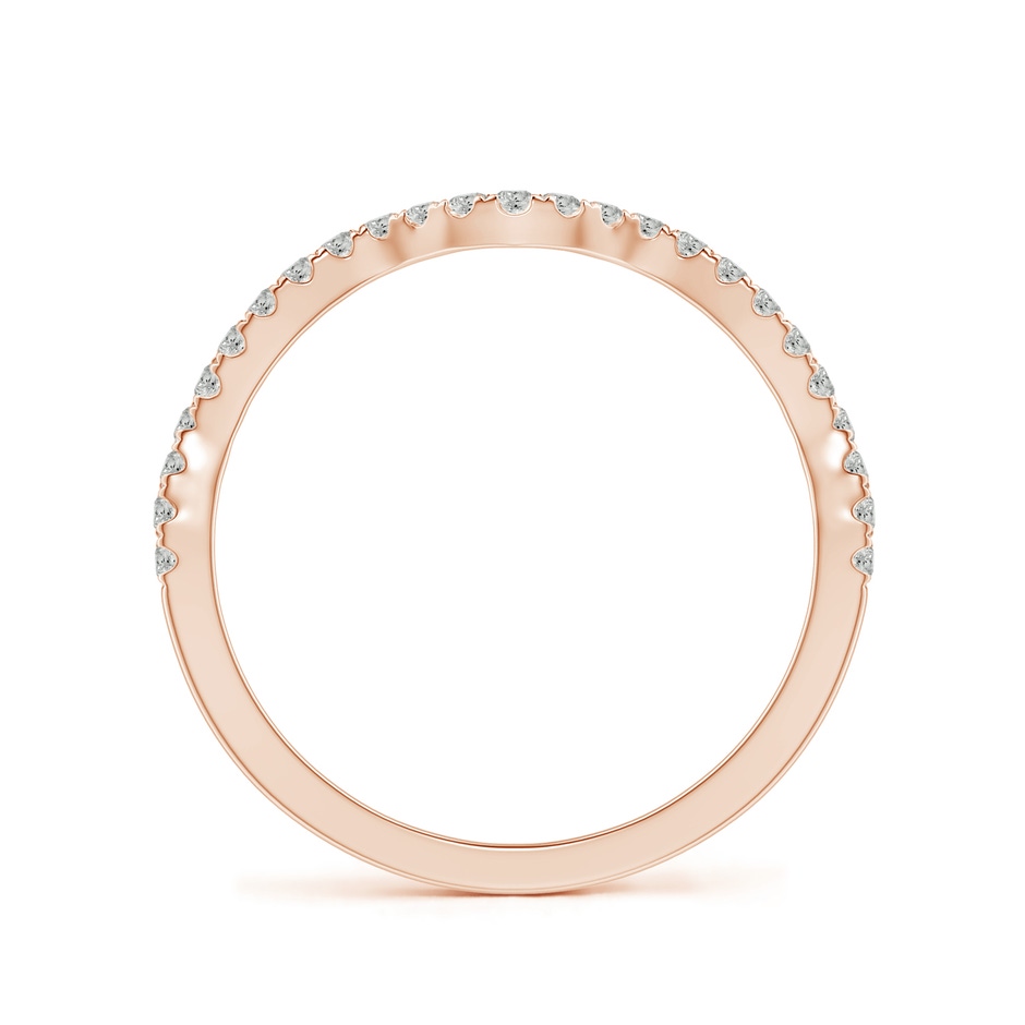 1.1mm KI3 Aeon Vintage Inspired Diamond Contour Wedding Band in Rose Gold side-1