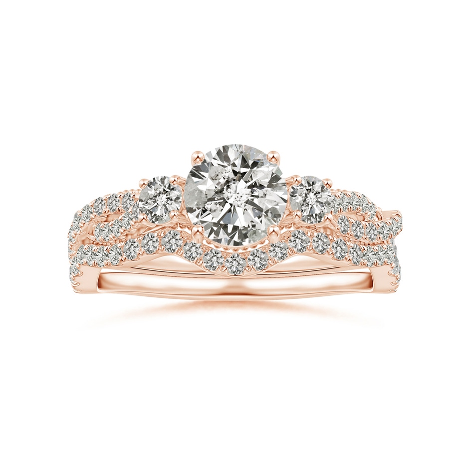 1.1mm KI3 Aeon Vintage Inspired Diamond Contour Wedding Band in Rose Gold side-3