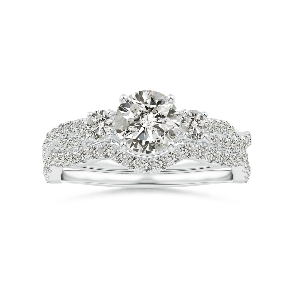 1.1mm KI3 Aeon Vintage Inspired Diamond Contour Wedding Band in White Gold side-3