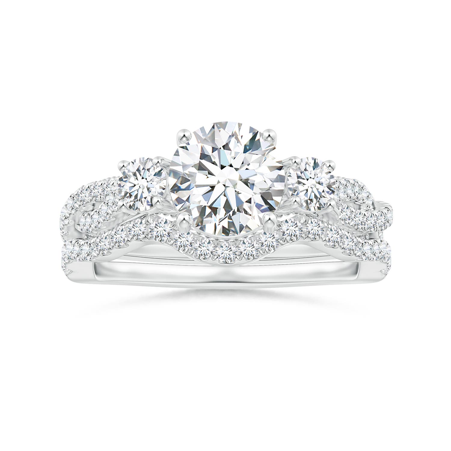 1.2mm GVS2 Aeon Vintage Inspired Diamond Contour Wedding Band in 18CT White Gold - side 4