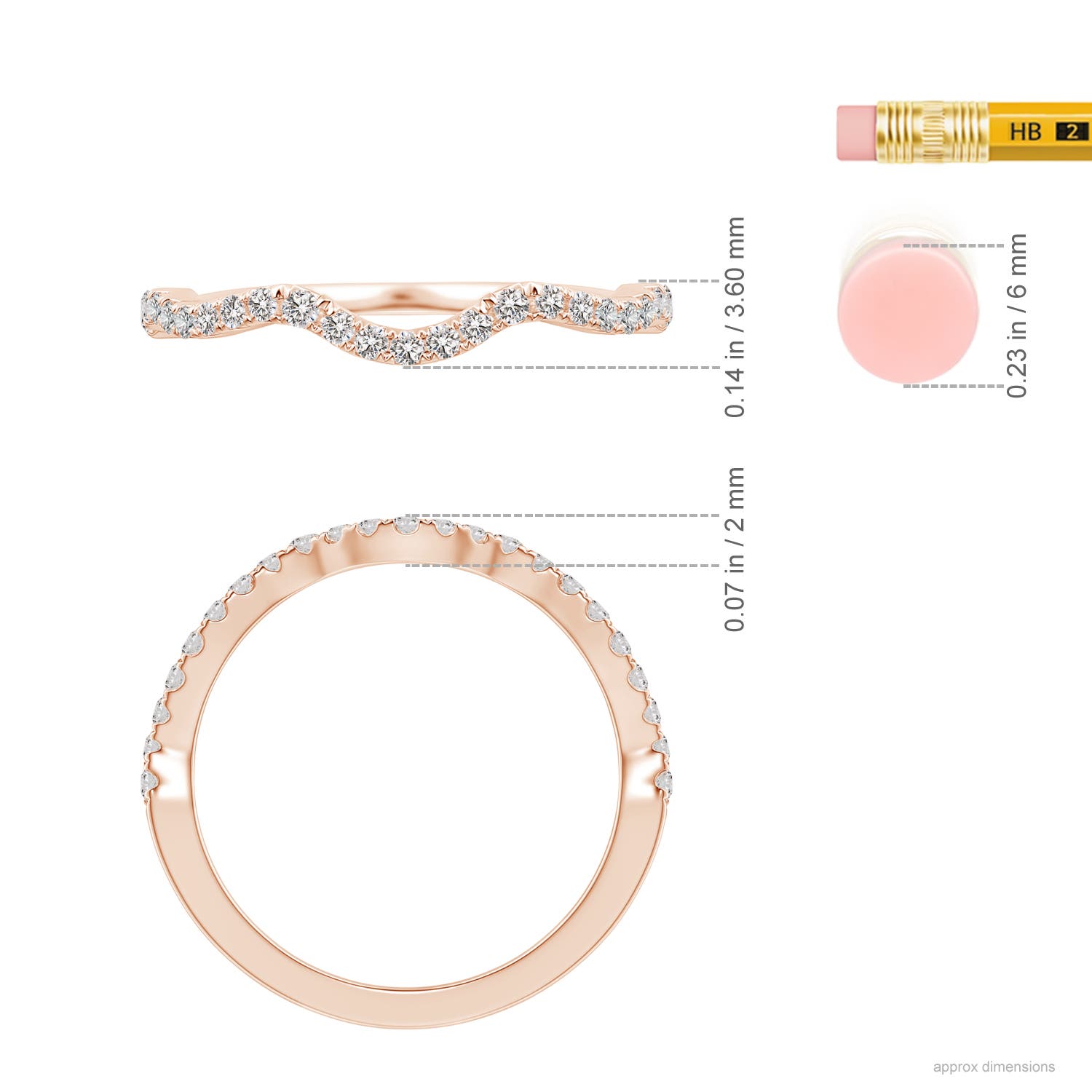 I-J, I1-I2 / 0.18 CT / 14 KT Rose Gold