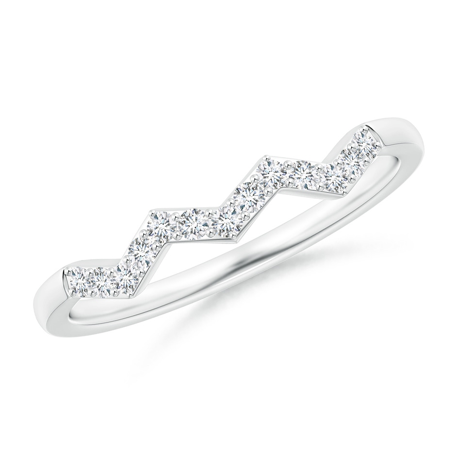 1.3mm GVS2 Aeon Art Deco Diamond Zig-Zag Wedding Band in White Gold 