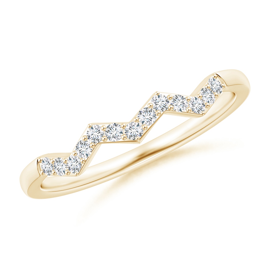 1.3mm GVS2 Aeon Art Deco Diamond Zig-Zag Wedding Band in Yellow Gold 