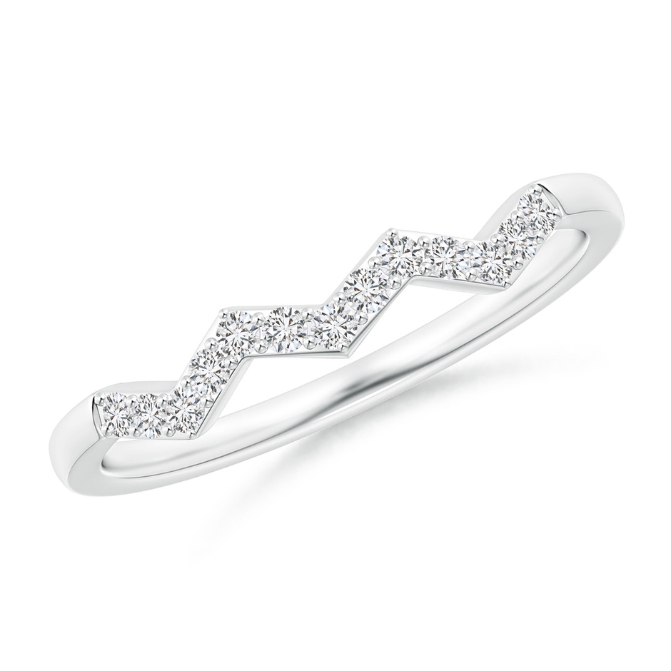 1.3mm HSI2 Aeon Art Deco Diamond Zig-Zag Wedding Band in White Gold 