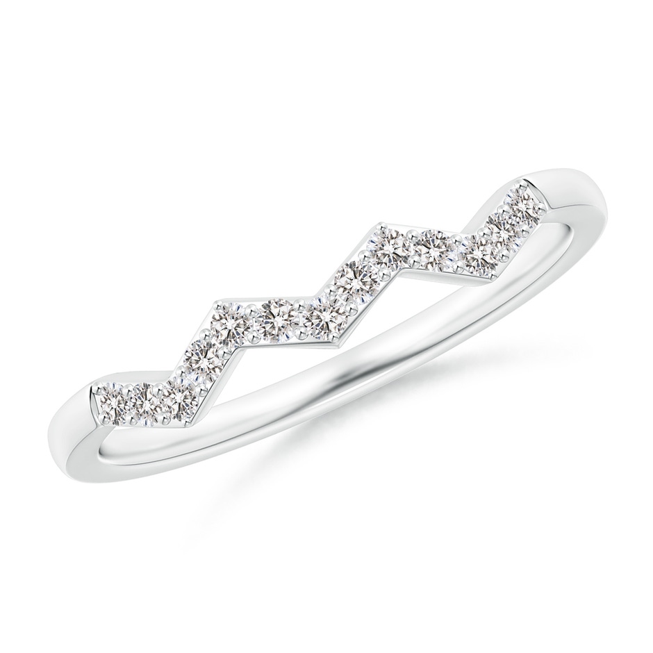 1.3mm IJI1I2 Aeon Art Deco Diamond Zig-Zag Wedding Band in White Gold 