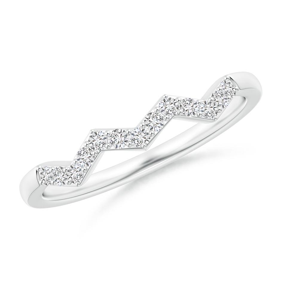 1.4mm HSI2 Aeon Art Deco Diamond Zig-Zag Wedding Band in 9K White Gold 