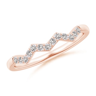 1.4mm IJI1I2 Aeon Art Deco Diamond Zig-Zag Wedding Band in 18K Rose Gold