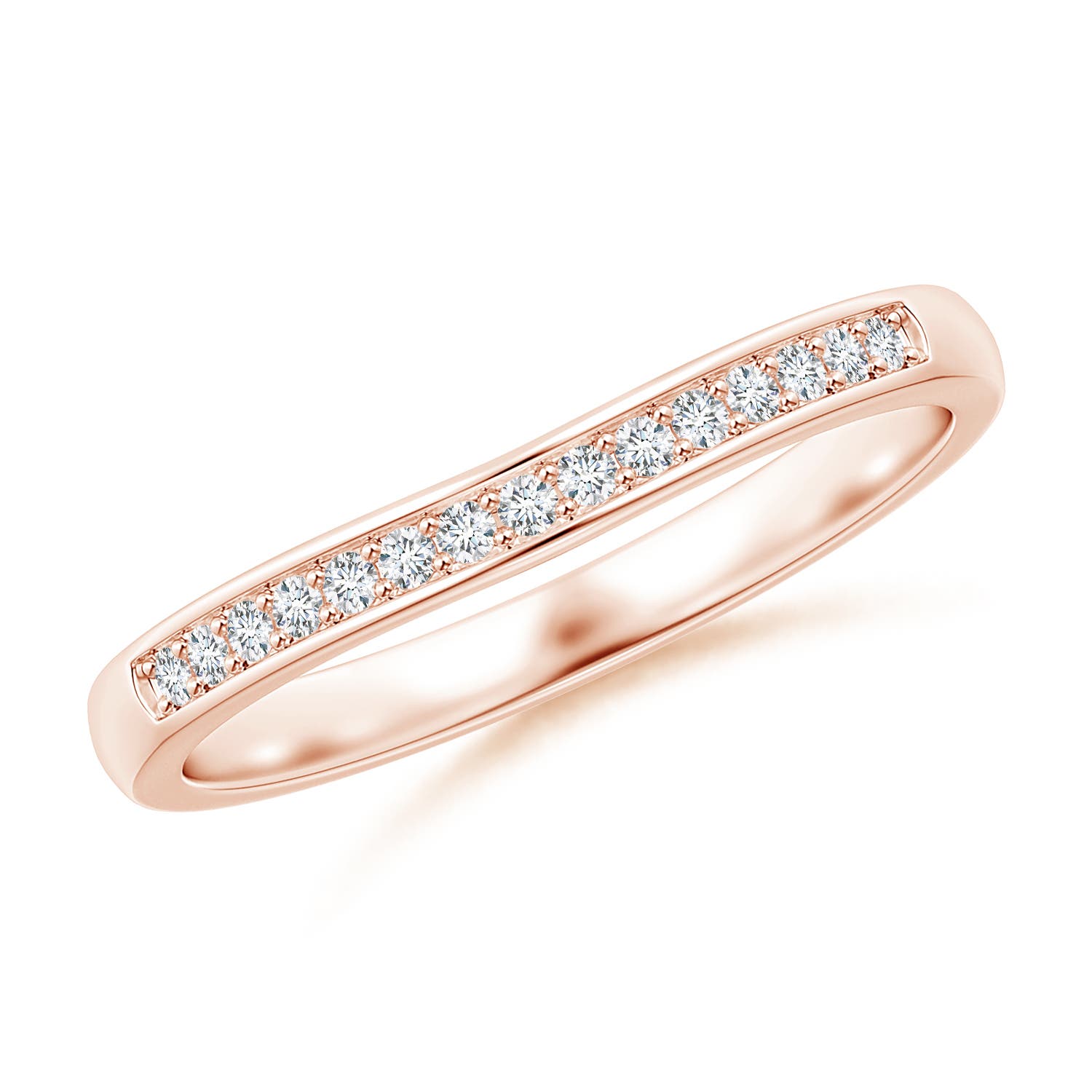 1.15mm GVS2 Aeon Vintage Style Diamond Curved Wedding Band in 18CT Rose Gold