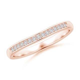 1.15mm HSI2 Aeon Vintage Style Diamond Curved Wedding Band in 18K Rose Gold