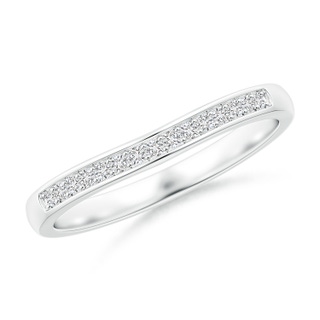 1.15mm HSI2 Aeon Vintage Style Diamond Curved Wedding Band in 18K White Gold