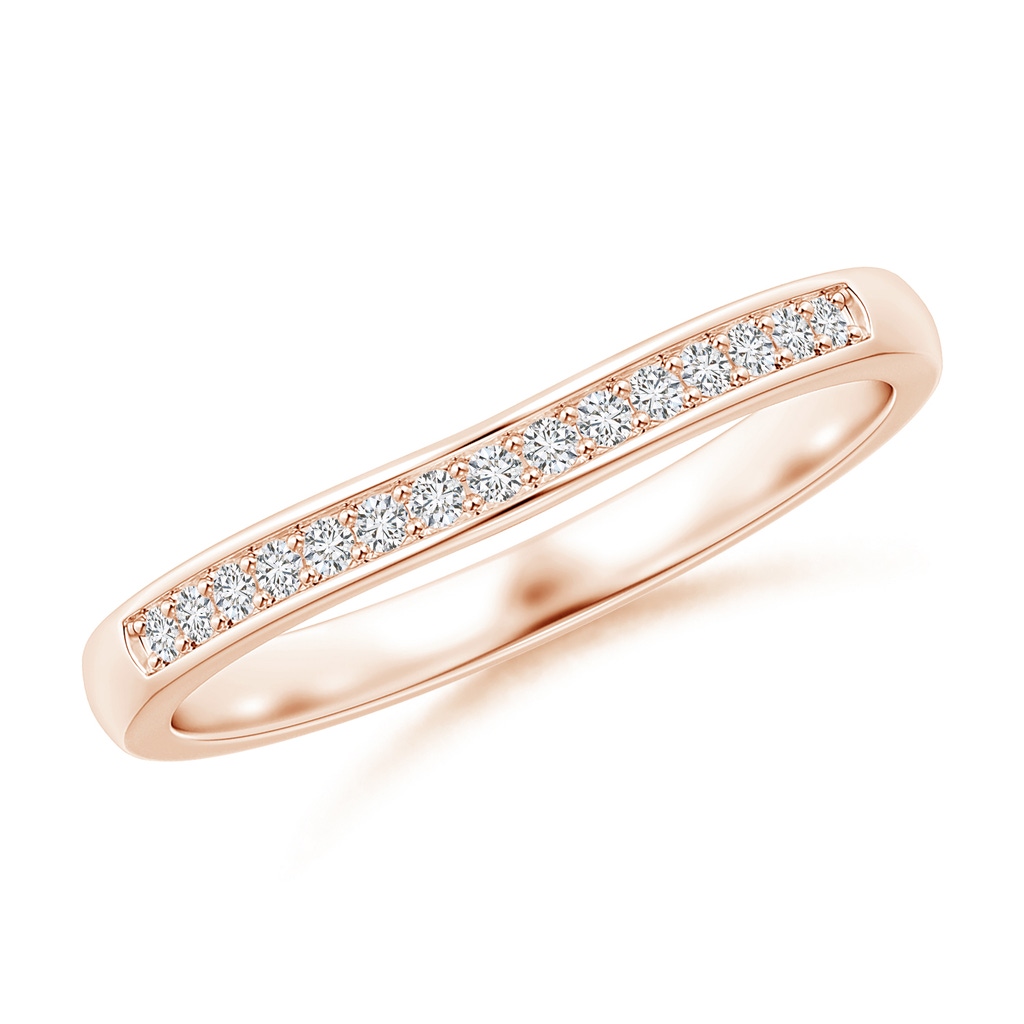 1.15mm HSI2 Aeon Vintage Style Diamond Curved Wedding Band in Rose Gold