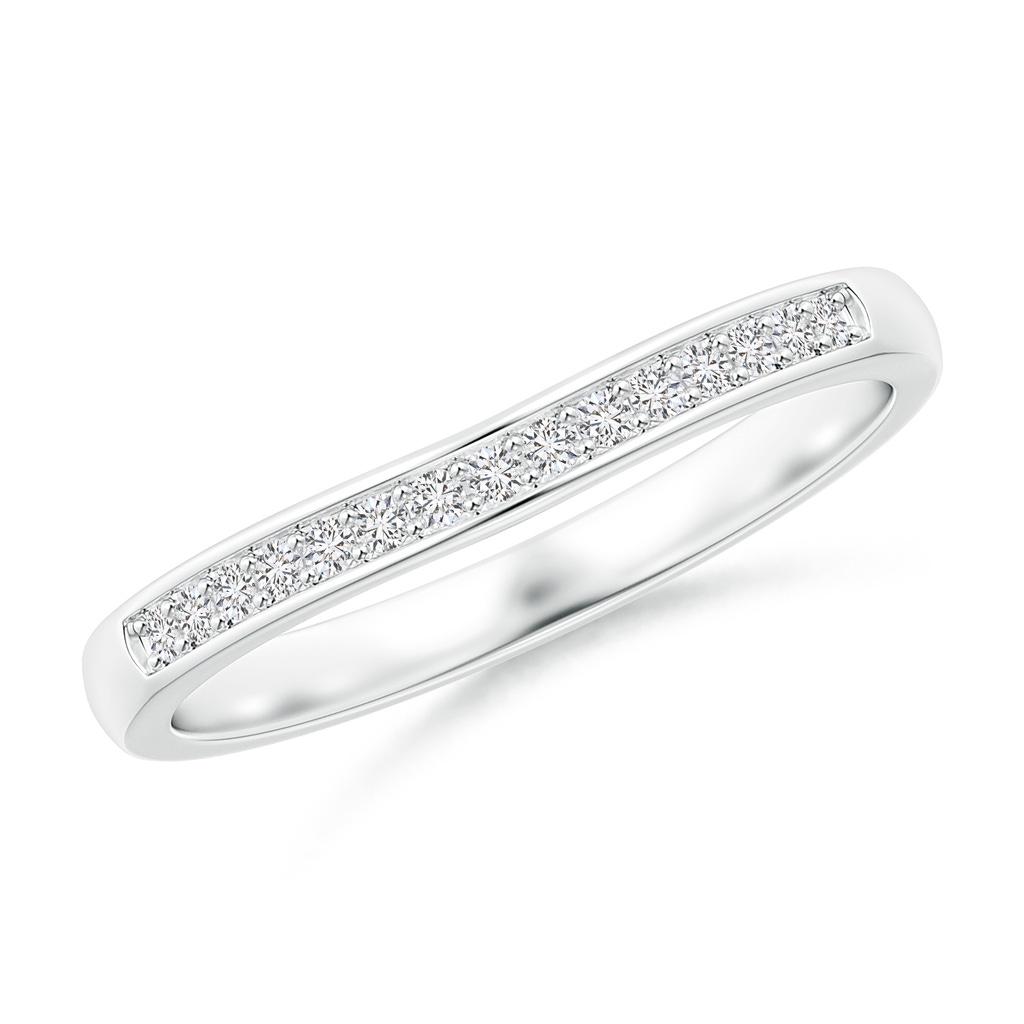1.15mm HSI2 Aeon Vintage Style Diamond Curved Wedding Band in White Gold