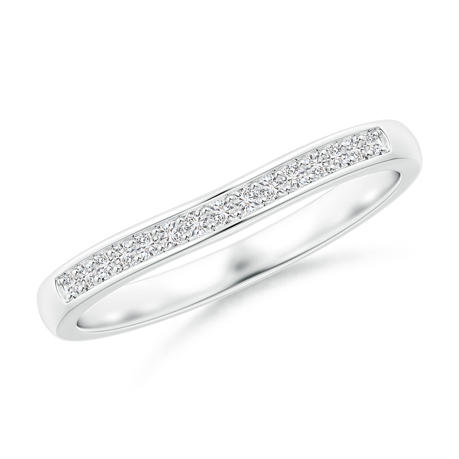 1.15mm HSI2 Aeon Vintage Style Diamond Curved Wedding Band in White Gold 