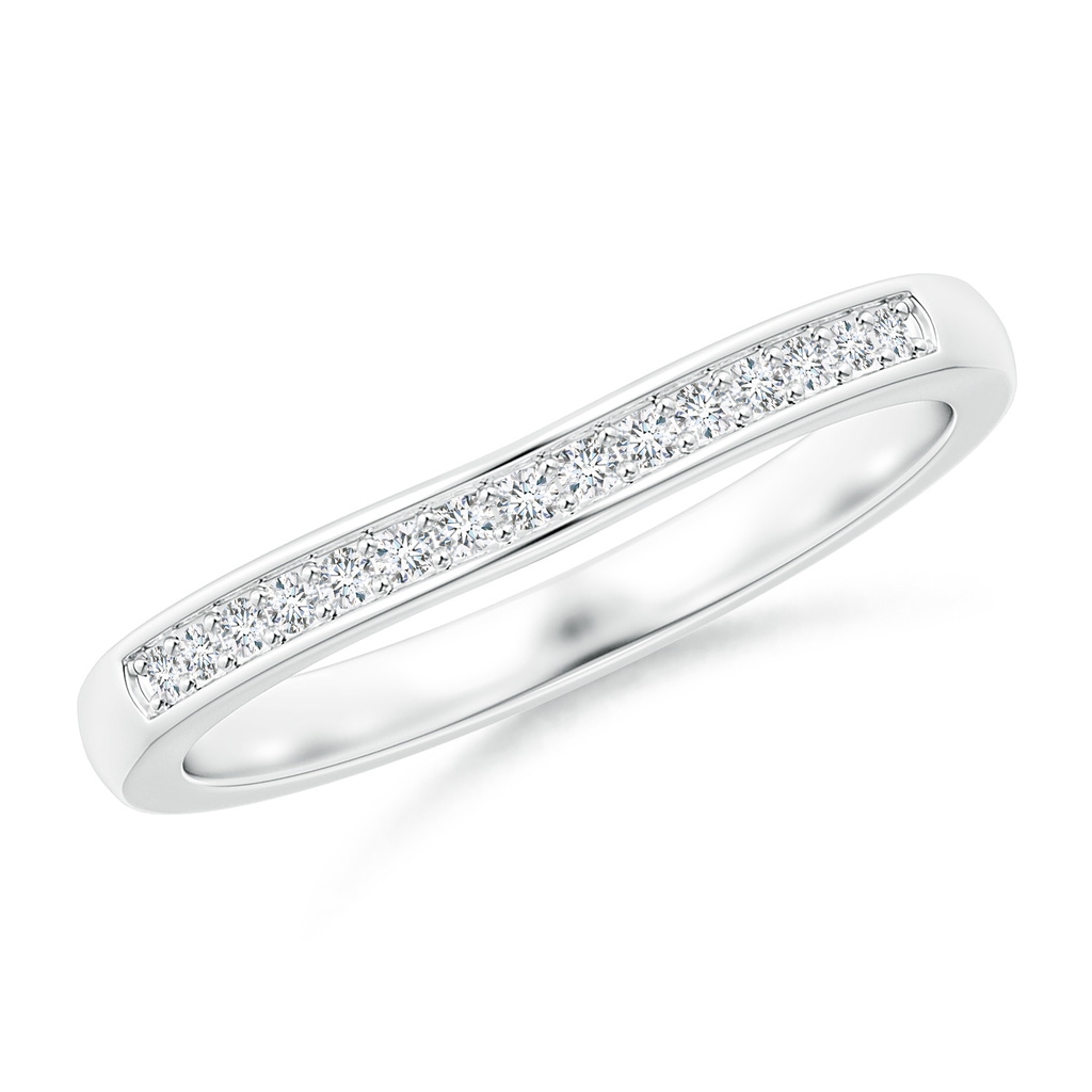 1.2mm GVS2 Aeon Vintage Style Diamond Curved Wedding Band in 18K White Gold