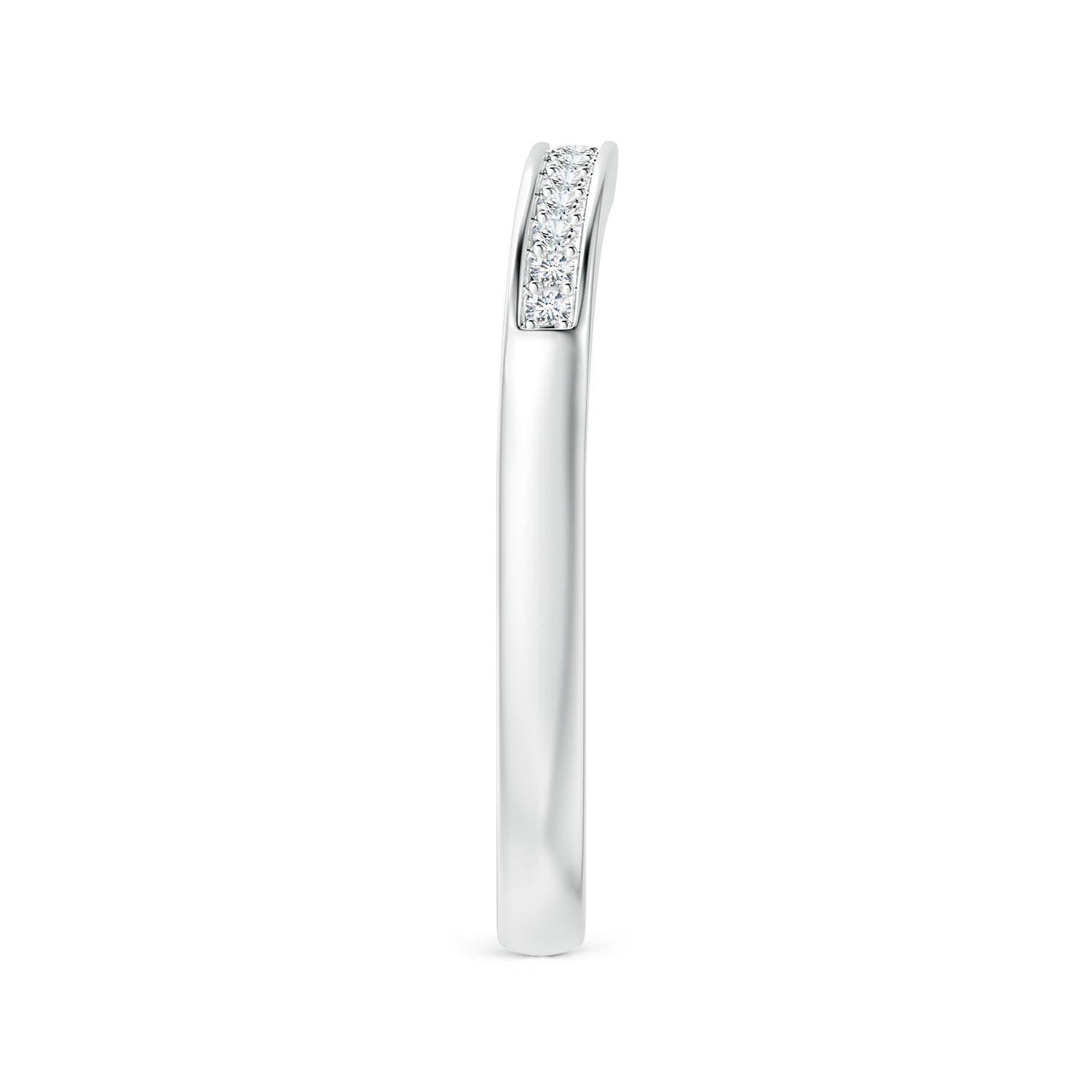 1.2mm GVS2 Aeon Vintage Style Diamond Curved Wedding Band in 18K White Gold - side 3