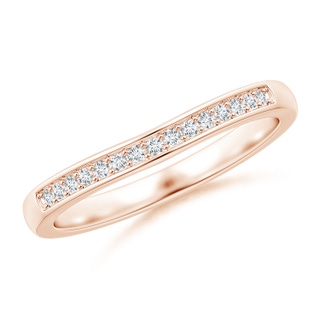 1.2mm GVS2 Aeon Vintage Style Diamond Curved Wedding Band in Rose Gold