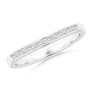 1.2mm GVS2 Aeon Vintage Style Diamond Curved Wedding Band in White Gold