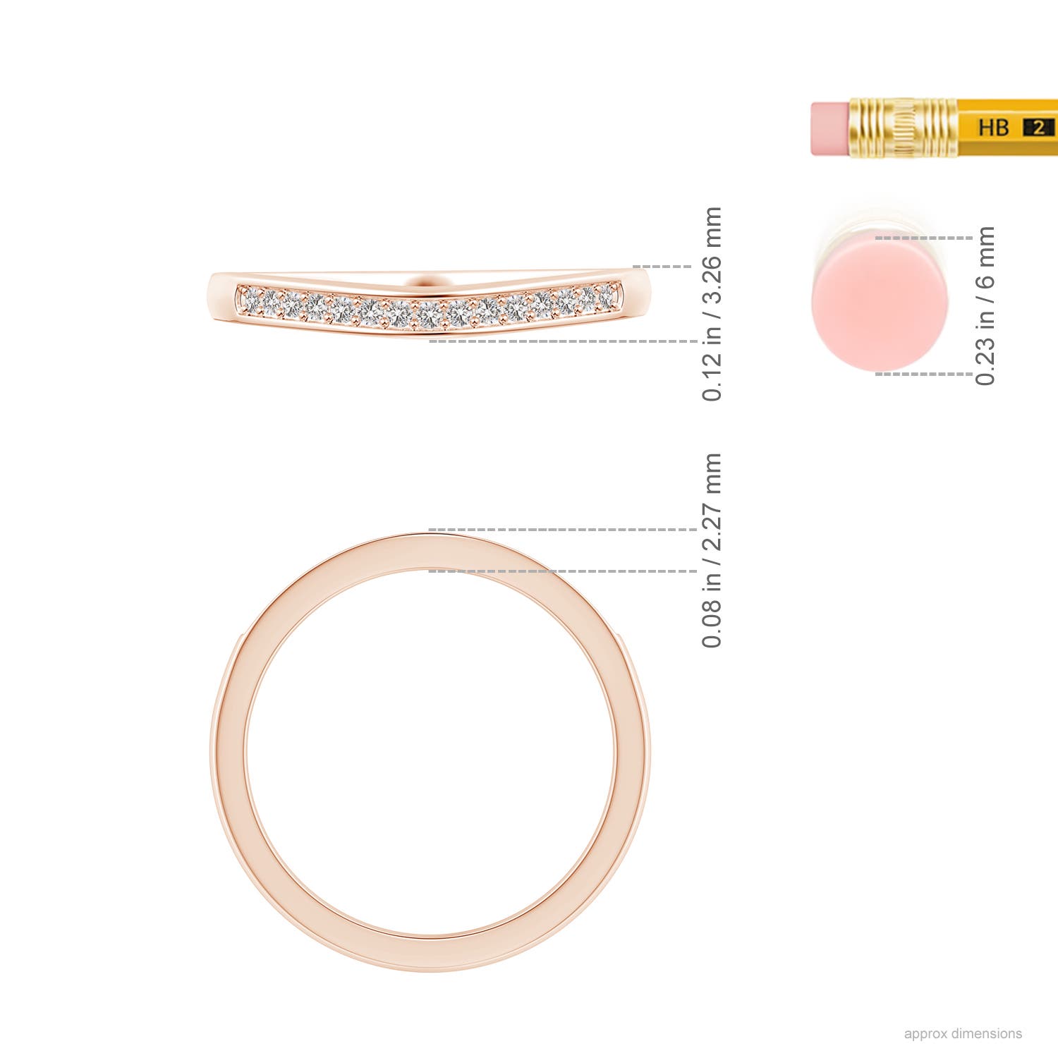 I-J, I1-I2 / 0.12 CT / 14 KT Rose Gold