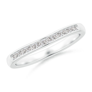 1.2mm IJI1I2 Aeon Vintage Style Diamond Curved Wedding Band in White Gold