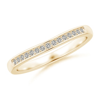 1.2mm KI3 Aeon Vintage Style Diamond Curved Wedding Band in Yellow Gold