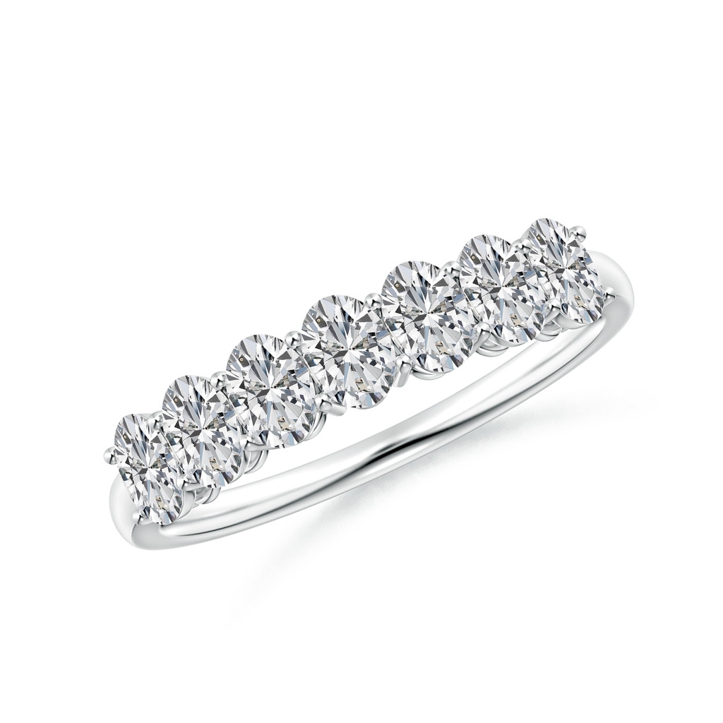 4x3mm HSI2 Oval Diamond Seven Stone Ring in White Gold